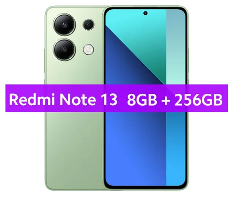 Smartphone Xiaomi Redmi-Note 13 com Display AMOLED, versão global, carregamento 33W, camera 108MP, 6GB, 128GB, 120Hz.