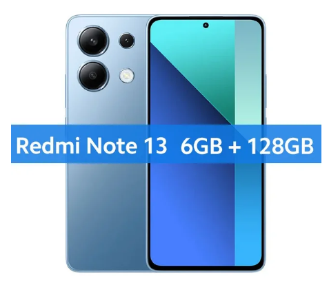 Smartphone Xiaomi Redmi-Note 13 com Display AMOLED, versão global, carregamento 33W, camera 108MP, 6GB, 128GB, 120Hz.