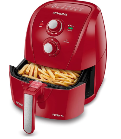 Air Fryer 4L Fritadeira Sem Óleo, Mondial, 1500W, 110V e 220V- AFN-40-BI