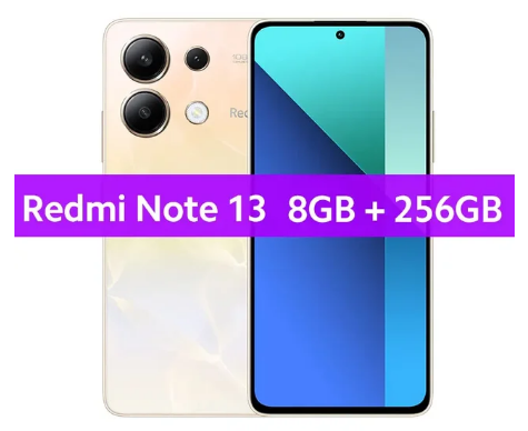 Smartphone Xiaomi Redmi-Note 13 com Display AMOLED, versão global, carregamento 33W, camera 108MP, 6GB, 128GB, 120Hz.