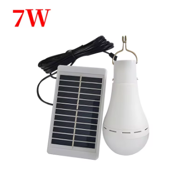 Lâmpada com Placa de Energia Solar  Portátil, Impermeável, Luz de Emergência, 7 e 9W. Com Controle Remoto