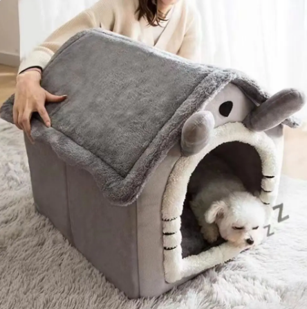 Casinha para cães e gatos, novo sono profundo conforto no inverno para cães e gatos, ninho caverna aconchegante indoor cama gato